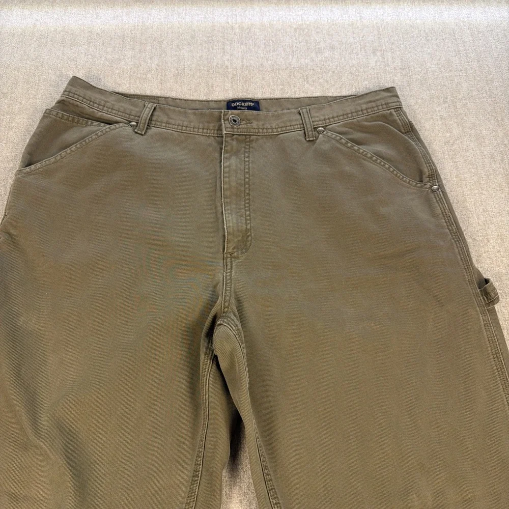 Vtg Dockers Khakis Carpenter Pants‎ Mens 38 X 32 Olive Utility Canvas Belt Loop